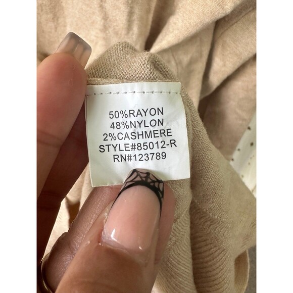 Carly Jean Women's Cashmere Blend Knit Longline Pullover Crew Neck Sweater L - Picture 6 of 6